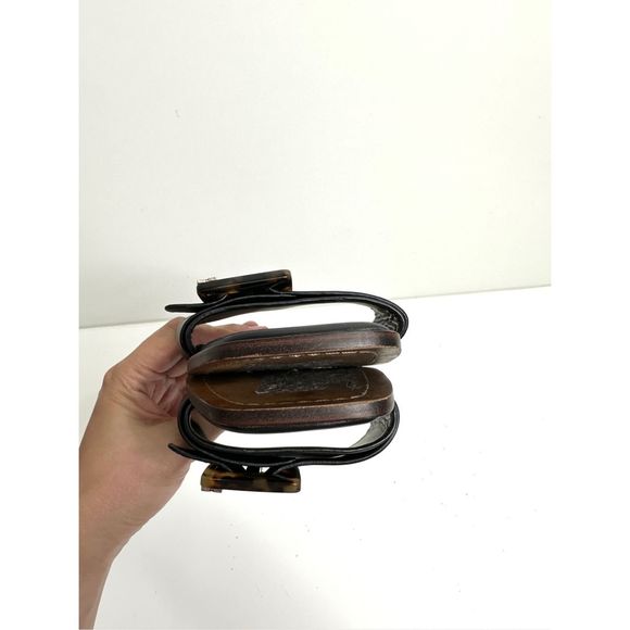 Sam Edelman Sandals Inez Slide Womens Size 9 Black Tortoiseshell Buckle Leather - Picture 9 of 12